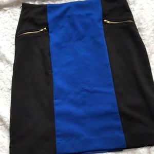NWOT Cynthia Rowley Color Block Zipper Detail Pencil Skirt Size 6